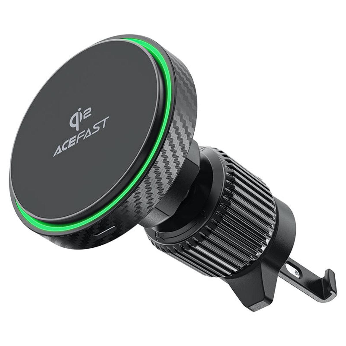 Автотримач для телефона ACEFAST D33 Qi2 magnetic wireless charging car holder for air vent Black