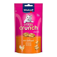 Ласощі для котів Vitakraft Crispy Crunch Poultry подушечки з м'ясом птахів 60 г для кішок із куркою