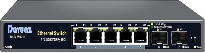 Davuaz 7-Port 2.5G Unmanaged Ethernet Switch Високошвидкісний мережевий комутатор, фото 1