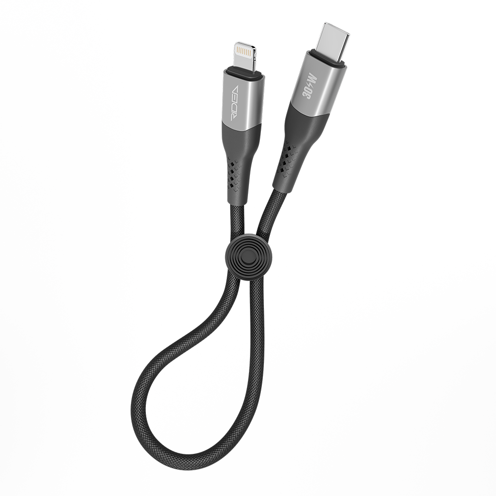 Кабель Ridea RC-US42 UltraStrong Type-C to Lightning 30W 0.25m Чорний