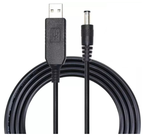 Кабель живлення для Wi-Fi маршрутизаторів 1.0 m чорний (без упаковки) (USB Type-A->DC 5.5x2.1 mm 9V, 1A, вилка-вилка