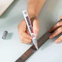 Маркер-фарба, Маркер перманентний Deli EU500 срібло, товщиною 2мм, кулеподібний, фото 3