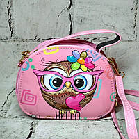 Сумочка дитяча лакова Сова, рожева 730-5