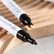 Маркер перманентний чорний, Deli EU500-BK, Маркер-фарба, 2мм, кулеподібний, фото 3