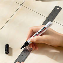 Маркер перманентний чорний, Deli EU500-BK, Маркер-фарба, 2мм, кулеподібний, фото 5