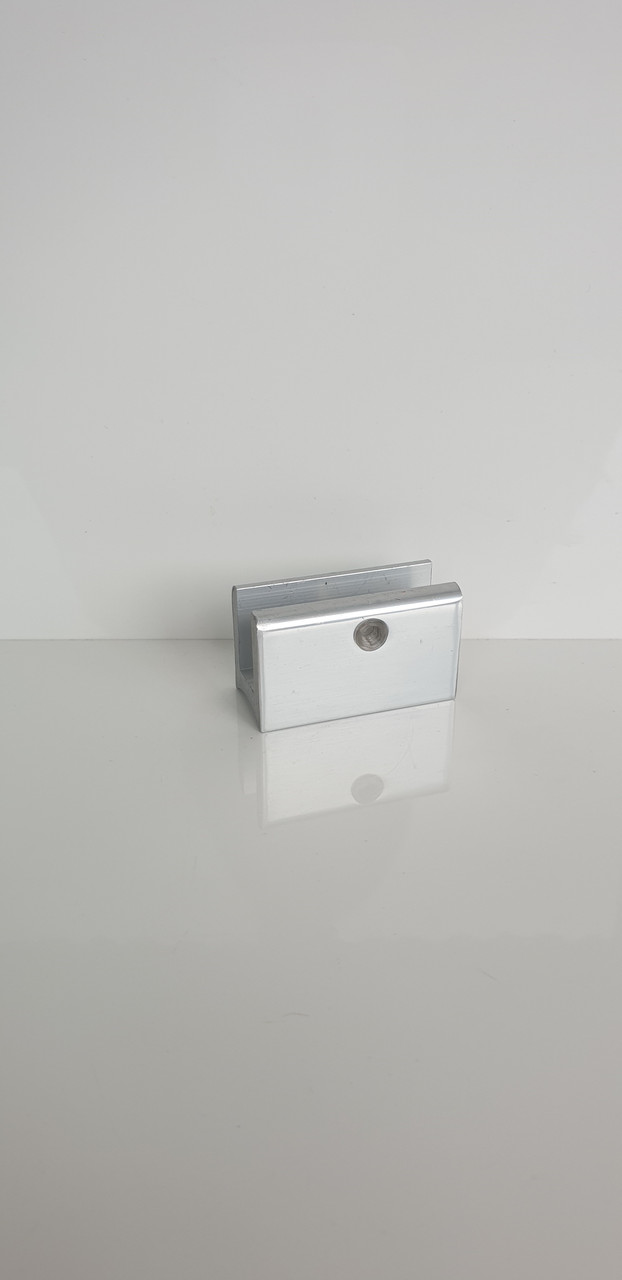 Тримач скла старндарт система коло  срібло для алюмінієвих перил