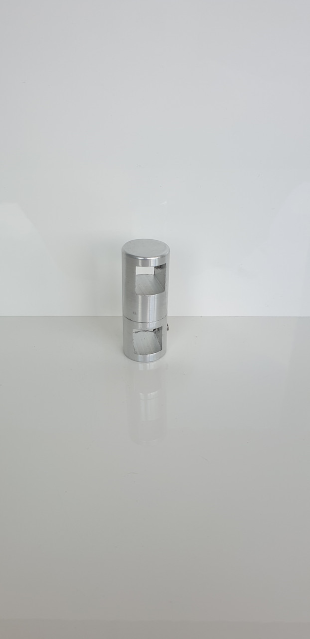 15Х15мм  Тримач леєра  подвійний система квадрат  срібло для алюмінієвих перил