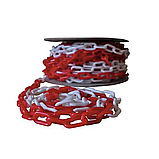 Ланцюг декоративний Біло-Червоний 8 мм, Пластиковий ланцюг для огородження, Пластиковий сигнальний ланцюг 25 м, фото 4