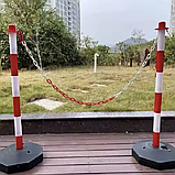 Ланцюг декоративний Біло-Червоний 8 мм, Пластиковий ланцюг для огородження, Пластиковий сигнальний ланцюг 25 м, фото 6