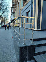 Перила нержавіючі на балкон квадратні  з леєрами 4