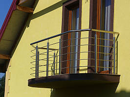 Перила нержавіючі на балкон круглі з лєєрами 1