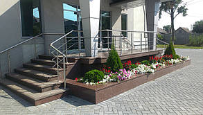 Перила нержавіючі на ганок круглі з леєрами