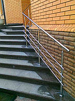 Перила нержавіючі на ганок круглі з леєрами 1