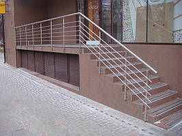 Перила нержавіючі на ганок круглі з леєрами 5