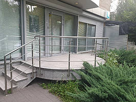 Перила нержавіючі на ганок круглі з леєрами 9