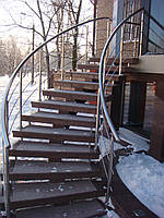 Перила нержавіючі на ганок круглі з леєрами 11