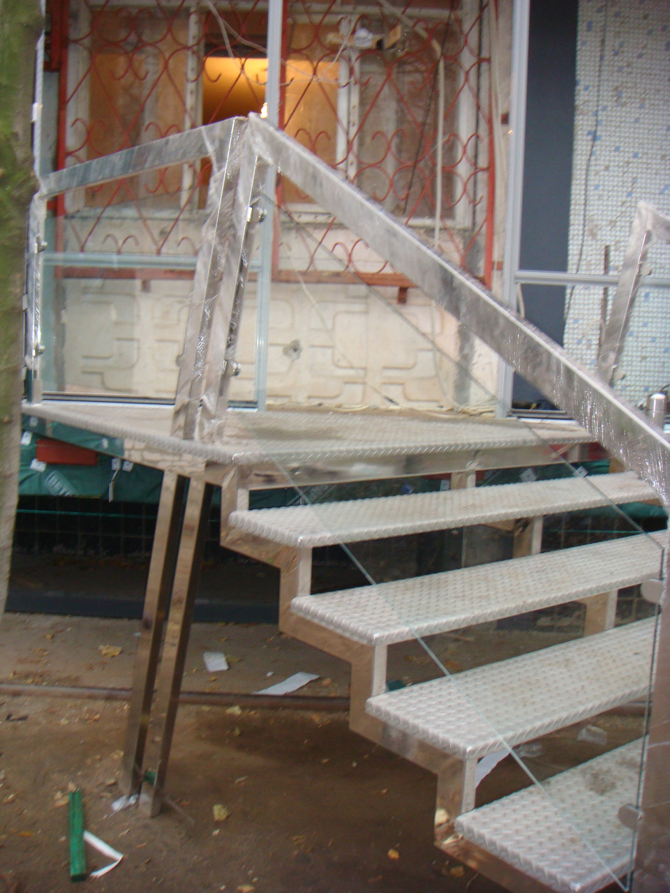 Перила нержавіючі на ганок квадратні