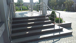 Перила нержавіючі на ганок круглі з леєрами 12