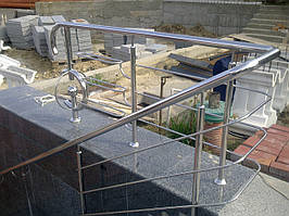 Перила нержавіючі на ганок круглі з леєрами 13