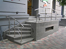 Перила нержавіючі на ганок круглі з леєрами 15