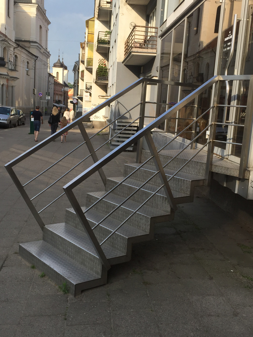 Перила нержавіючі на ганок квадратні 2