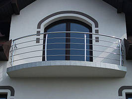 Перила нержавіючі на балкон круглі з лєєрами 3