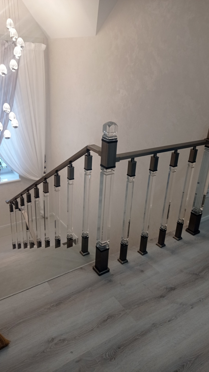 Акрилові перила PleksiGlass шампань квадрат стійка