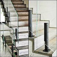 Перила скляні стійки з нержавіючої сталі на балкон 1