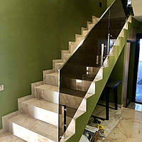 Перила скляні ,ніжка з нержавіючої сталі на сходи 1