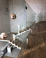 Перила скляні ,ніжка з нержавіючої сталі на сходи 4