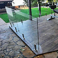 Перила скляні стійки з нержавіючої сталі на балкон 9