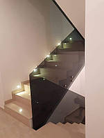 Перила скляні на точках з алюмінію 1