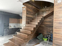 Перила скляні на точках із нержавіючої сталі 8