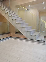 Перила скляні на точках із нержавіючої сталі 9