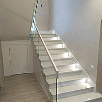 Перила скляні на точках із нержавіючої сталі 10