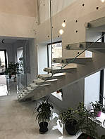 Перила скляні на точках із нержавіючої сталі 11