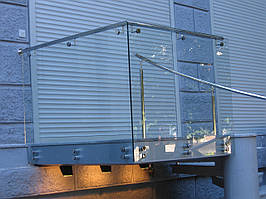 Перила скляні на точках із нержавіючої сталі 12