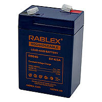 Акумулятор свинцево-кислотний Rablex 6V 4,5Ah 100х70х47мм / Батарея акумуляторна свинцево-кислотна