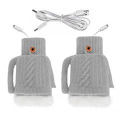 Жіночі рукавиці з підігрівом Lesko G-12 Gray від USB теплі зимові