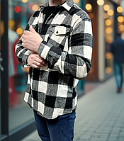 Тепла чоловіча сорочка в клітку байкова Туреччина, сорочка зимова осіння кашемір
