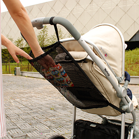 Сумка-сітка для прогулянкової коляски. Колір чорний. (80058)