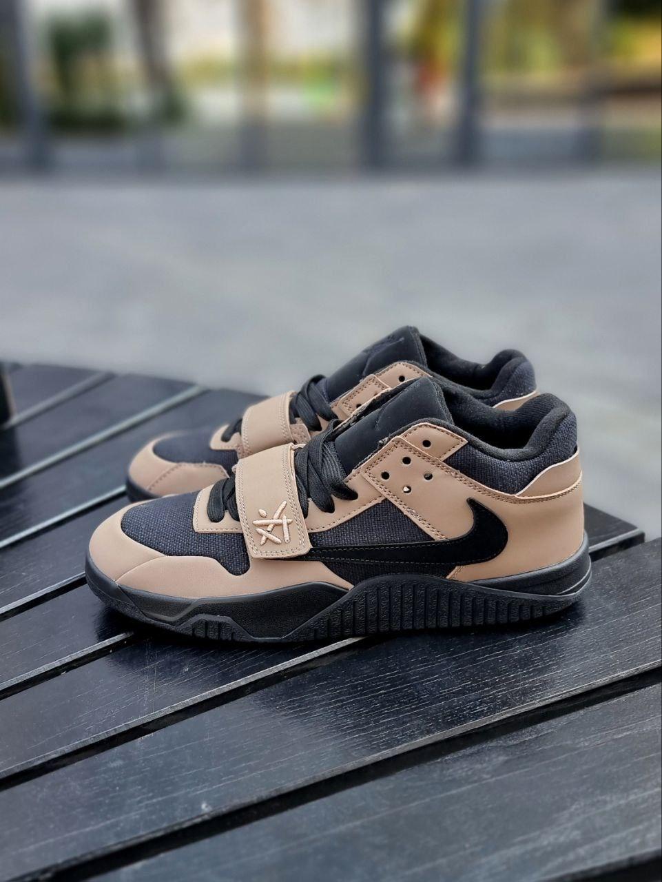 Чоловічі кросівки Nike Air Jordan Cut The Check x Travis Scott Brown Black (коричневі) низькі 01348 Найк vkross