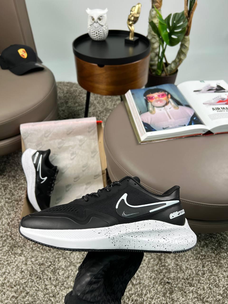 Чоловічі кросівки Nike Air Zoom Winflo 8 Shield Black White Space, кеди Найк текстиль нейлон. Чоловіче взуття