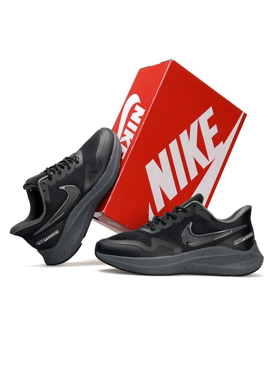 Чоловічі кросівки Nike Air Zoom Winflo 8 Shield Black Dark Grey Space, кеди Найк текстиль нейлон Чоловіче взуття