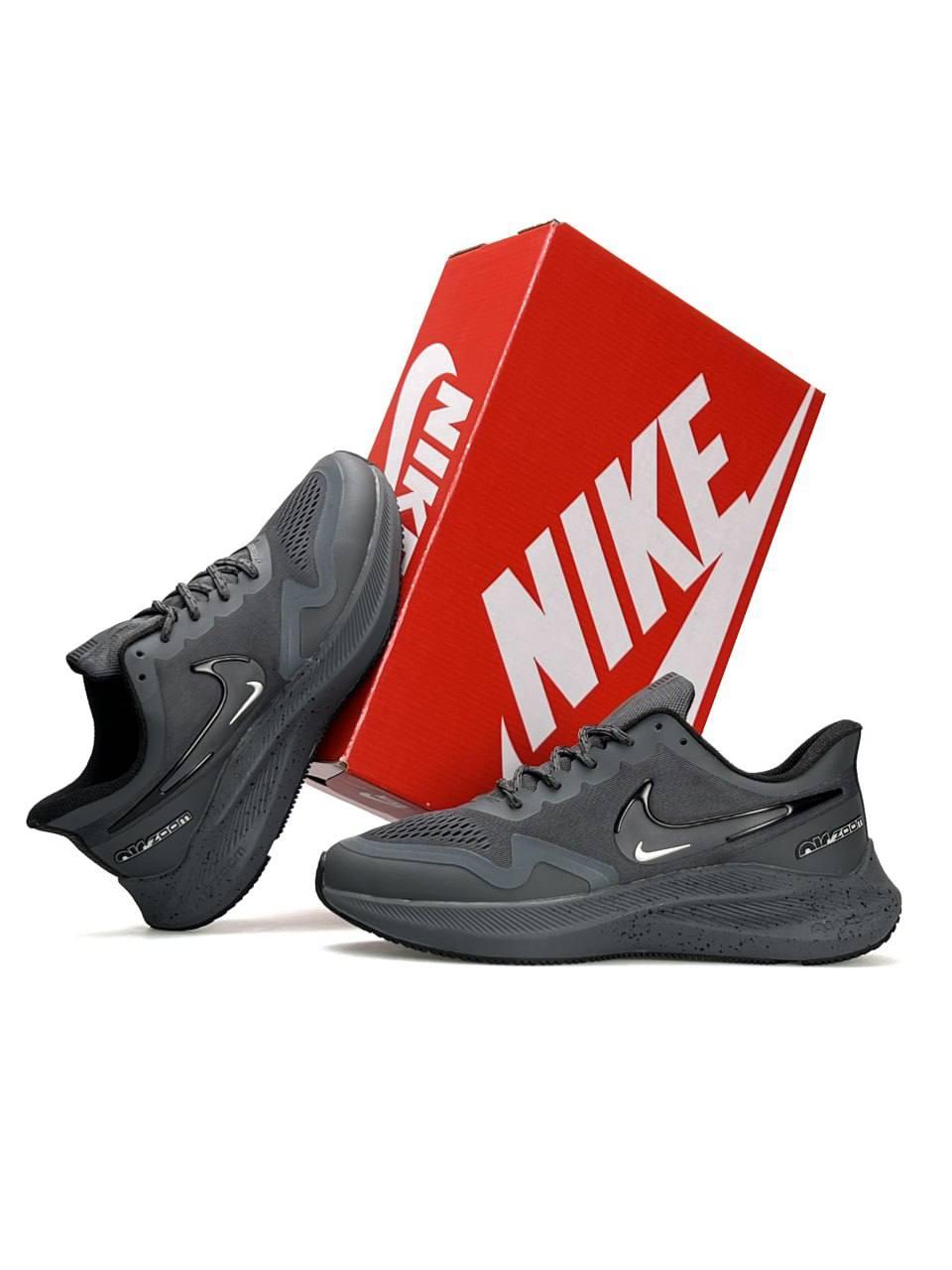 Чоловічі кросівки Nike Air Zoom Winflo 8 Shield Dark Grey Space, кеди Найк текстиль нейлон сірі. Чоловіче взуття