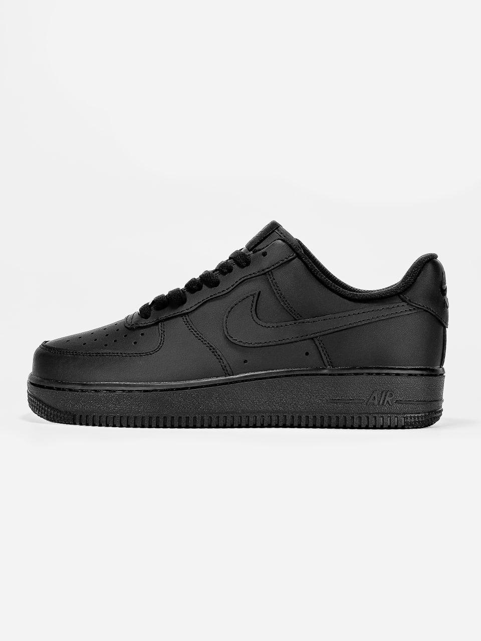 Чоловічі кросівки Nike Air Force 1 Low Black (чорні) спортивні кросівки NK788 Найк vkross