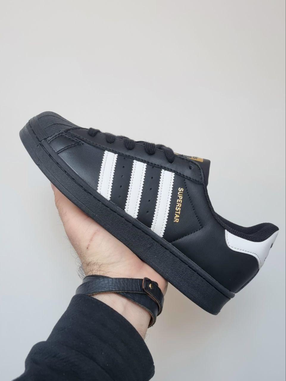Чоловічі кросівки ADIDAS SUPERSTAR Core Black White (чорні з білим) повсякденні 01268 Адідас vkross, фото 1