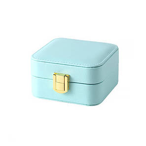 Скринька Casegrace SP-01194 Turquoise для прикрас і ювелірних виробів портативна з дзеркалом на клямці, фото 3