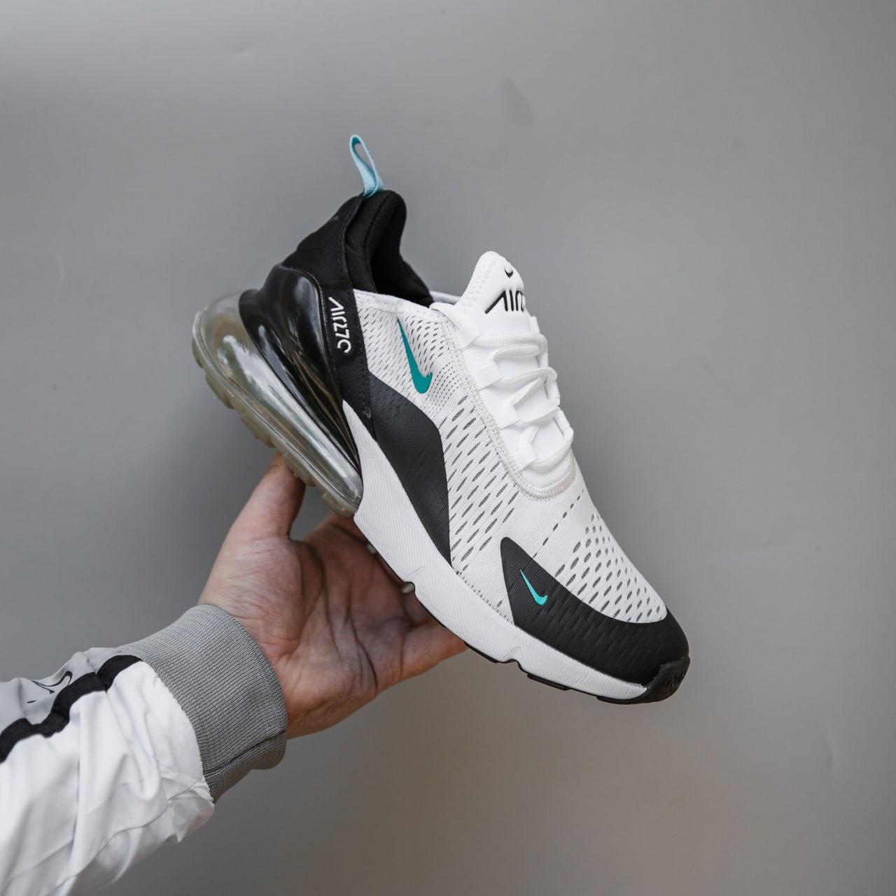 Чоловічі кросівки Nike Air Max 270 (біло-чорні) модні спортивні кроси 2693 Найк vkross, фото 1