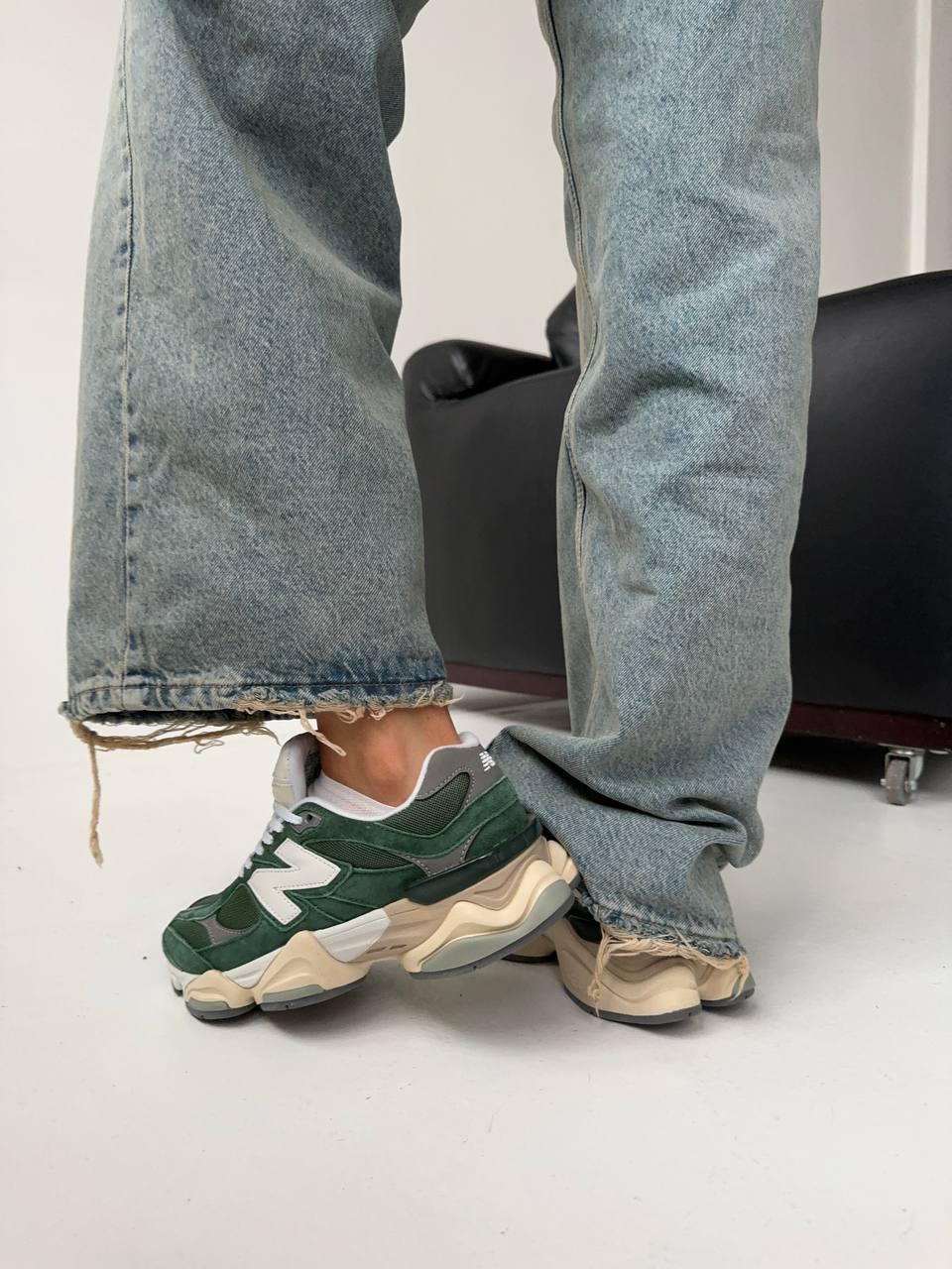 Чоловічі спортивні кросівки New Balance 9060 Green/Beige (зелені з бежевим) демісезонні NB085 Нью Беленс vkross, фото 1